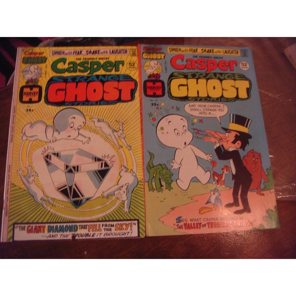 2 lot Casper strange ghost stories vintage 1975 76 Harvey comics comic book